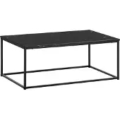 FineBuy Couchtisch 100x60x40 cm Schwarz mit Marmor Optik Wohnzimmertisch mit Metall-Gestell Sofatisch Eckig Tisch Wohnzimmer Beistelltisch