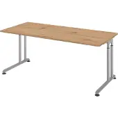 Hammerbacher Schreibtisch C-Fuss 180x80cm Asteiche/Silber