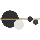 Beliani LED Wandleuchte Gold Schwarz und Weiß Metall Rund Glamourös Modern Art-Déco-Stil Dekolampe für Flur Küche Esstisch Wohnküche Innenräume