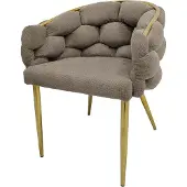HTI Stuhl Alsen Gold Braun, Metallgestell, B60xH80xT68 cm, Sitzhöhe 49 cm, bis 140 kg