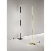 FABAS LUCE Ling LED-Stehleuchte, 36 W, 4320 lm, 3000 K, Gestell aus Metall und Methacrylat, Messing satiniert, mit integriertem Dimmer - 165 cm