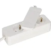 EGB 3-fach Steckdose m.Flachstecker 3x1,5 weiss 1,5m