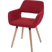 MCW Esszimmerstuhl MCW-A50 II, Stuhl Küchenstuhl, Retro 50er Jahre Design Textil, purpurrot