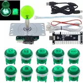 Noname LED backlit arcade buttons and joystick kit - Green