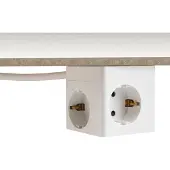 DeLOCK Steckdosenwürfel mit Verlängerungskabel 3-fach mit Kindersicherung und USB PD 3.0 Ladegerät 20 W, 1,5 m Kabel, weiß, 1,5 m, Drinnen, Typ F, Type EF (CEE 7/7), Abgewinkelt, Weiß