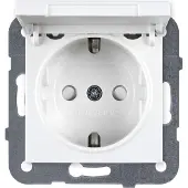 HHG Plus 55 Schutzkontakt- WDTT03102WH Steckdose mit Klappdeckel ähnl. RAL 9003