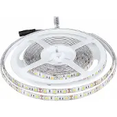 V-TAC LED-Streifen 5 Meter 11 W pro Meter, SMD 5050, Farbe des Lichts warmweiß, 3000 K für den Außenbereich mit Klebestreifen und Abdeckung aus Silikon, Stromversorgung über 12 Volt.