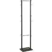 Haku Garderobenständer , 10 Knöpfe mit jeweils 5 kg Tragkraft, Schirmhalterung, B 400 x T 300 x H 1750 mm, Stahlrohr pulverbeschichtet/Metall, chrom-schwarz
