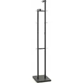 Haku Garderobenständer , 14 Knöpfe mit jeweils 5 kg Tragkraft, Fußplatte, B 420 x T 300 x H 1750 mm, Stahlrohr pulverbeschichtet/Metall, chrom-schwarz