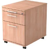 Hammerbacher Rollcontainer 58cm,1Schub,1HR,Schl.RE Nussb.