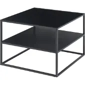 En.casa Couchtisch 'Solund' mit Ablage Stahl 60 x 60 x 45 cm Schwarz, matt