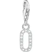 Thomas Sabo Charm-Anhänger Zahl 0 mit weissen Steinen Silber