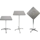 Mojawo Bistrostehtisch Aluminium 60x60cm H70/110cm Höhenverstellbar klappbar