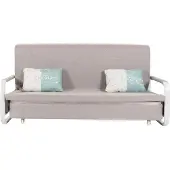 Mendler Schlafsofa MCW-M83, Schlafcouch Couch Sofa, Schlaffunktion Bettkasten Liegefläche, 190x185cm Stoff/Textil hellgrau