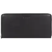 Esquire Leder Geldbörse Viktoria Zip Around Wallet Black schwarz