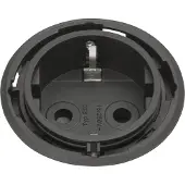 Evoline One Steckdose ohne Abdeckring ø 59mm mit Winkelstecker Kunsttoff schwarz