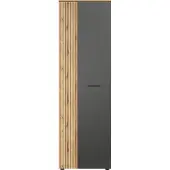 Trendteam Garderobe Esteban Garderobenschrank, Anthrazit Melamin/ Evoke Oak Melamin, B/H/T: 60/195/36 cm