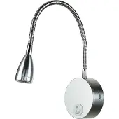 Licht-Erlebnisse LED Wandlampe Aluminium neutralweiß 4400 K 160 lm 40 cm hoch mit Schalter Flexarm in Silber