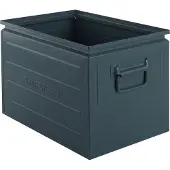 Schäfer Shop Stapelbox, 40 l, 150 kg, L 480 x B 308 x H 301 mm, Stahl, RAL 5008 (graublau)