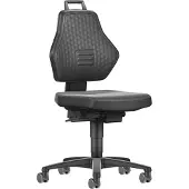 Schäfer Shop Arbeitsstuhl, ohne Armlehnen, Auto-Synchronmechanik, Doppelrollen, Kunstleder, schwarz
