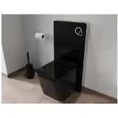 Vente-unique Dekoratives Unterputz-Spülkastenmodul für hängendes WC - Schwarz - SPINOSA