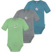 Normani 3er Set Baby Merino Body Kurzarm „Tauranga" - 9295