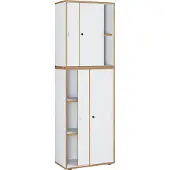 VCM Aktenschrank "Büroschrank Aktenschrank Schiebetüren Salia 5fach", weiß, B:60cm T:37cm, Obermaterial: 100% Holz Wood., Schränke, Aktenschrank