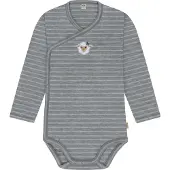 Normani Merino Baby-Body langärmeliger Wickelbody aus Merinowolle - 9341