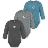 Normani 3er Pack Baby Merino Body Langarm „Auckland" - 9375