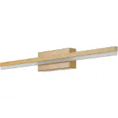 Licht-Erlebnisse LED Spiegelleuchte Edelstahl IP44 B: 50 cm Holz (Kiefer) länglich neutralweißes Licht 4000 K 820 lm
