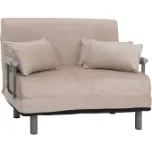 Mendler Schlafsessel MCW-K29, Klappsessel Schlafsofa Gästebett, Liegefläche 190x100cm, Stoff Chenille (370g/m²) creme