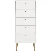 Ebuy24 Bodo Kommode 5 Schubladen weiß.