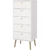 Ebuy24 Bodo Kommode 5 Schubladen weiß.