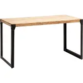 Wohnling Esszimmertisch 120x60x76 cm Akazie Massivholz Metall Esstisch Industrial Küchentisch mit Metallbeinen Holztisch Klein Speisetisch Esszimmer