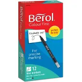Berol Bunte, dünne Farbstifte, Strichbreite: 0,6 mm - schwarz, 12 Stifte
