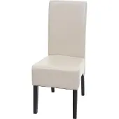 MCW Esszimmerstuhl Crotone, Küchenstuhl Stuhl, Leder creme, dunkle Beine