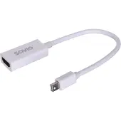 Savio CL-57, 0,2 m, Mini DisplayPort, HDMI Typ A (Standard), Männlich, Weiblich, Weiß