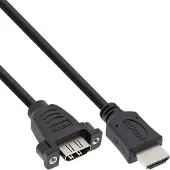 InLine HDMI 4K2K Adapterkabel zum Einbau, HDMI A Stecker/Buchse, 0,6m, 0,6 m, HDMI Typ A (Standard), HDMI Typ A (Standard), Stecker, Buchse, Gerade