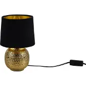 TRIO Sophia Tischleuchte E14 16cm Goldfarbig Samtschirm Schwarz