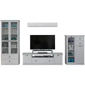 Trendteam Wohnen Wohnwand BrandsonBaxter Weiß Nachbildung 369 x 196 x 41 cm