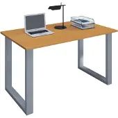 VCM Holz Schreibtisch | H. 76 x B. 140 x T. 50 cm | Computertisch schlicht | Füße aus hochwertigem Metall | Arbeitstisch | Büromöbel - Lona U