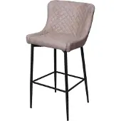 Mendler Barhocker MCW-H79, Barstuhl Tresenhocker, Vintage Metall Fußablage Stoff/Textil grau
