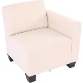 Mendler Modular Seitenteil rechts, Sessel mit Armlehne Moncalieri, Kunstleder creme