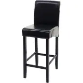 Mendler Barhocker MCW-C33, Barstuhl Tresenhocker, Holz MVG- schwarz, dunkle Beine, Leder