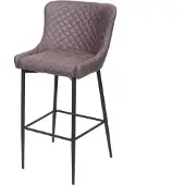 Mendler Barhocker MCW-H79, Barstuhl Tresenhocker, Vintage Metall Fußablage Stoff/Textil dunkelgrau