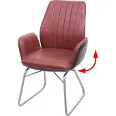 Mendler Esszimmerstuhl MCW-G73, Küchen/Schwingstuhl, Wippfunktion Stoff Kunstleder Edelstahl gebürstet braun Wildlederoptik