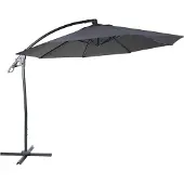 Mendler Deluxe Ampelschirm MCW-D14, Sonnenschirm, rund Ø 3m Polyester Alu/Stahl 14kg anthrazit ohne Ständer
