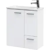 MÖBELPARTNER Waschplatz Matteo BxHxT 50 x 60 x 25 cm Frontfarbe weiß mit Waschtisch Keramik weiß