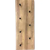 Haku Wandgarderobe , Hoch- und Querformat, 7 Haken mit jeweils 3 kg Tragkraft, B 800 x T 50 x H 300 mm, Holz/Metall, helles Eiche-Dekor/schwarz