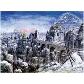Pappnoptikum Adventskalender Sächsische Schweiz – Bastei mit Tierzeichnungen